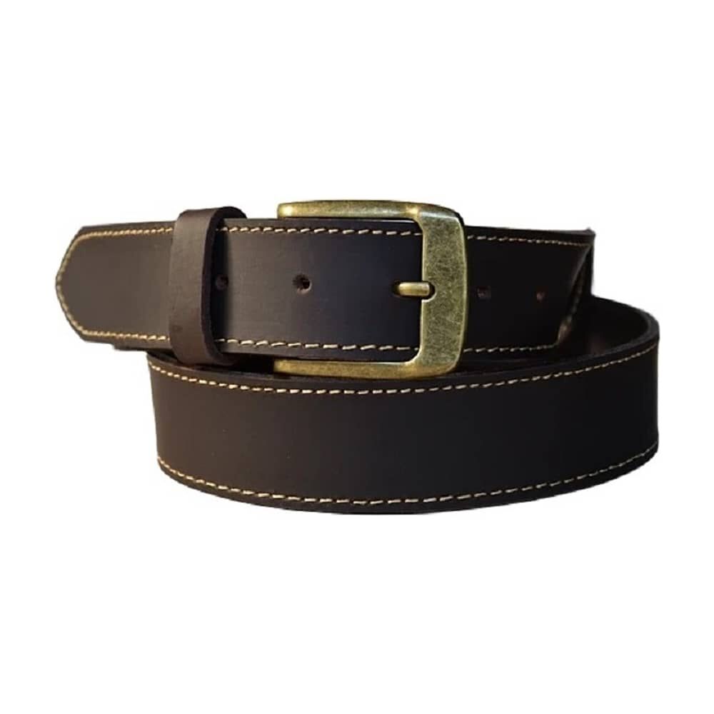 Cintur&oacute;n Cuero Caf&eacute; Xl Costura Hecho A Mano Raiquen image number 1.0